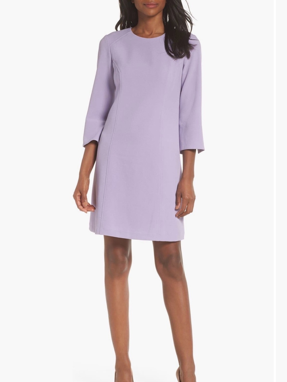 Lavender Long-Sleeve Shift Dress